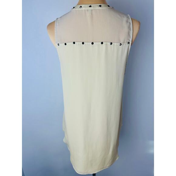 Haute Hippie Size Small Liberty Studded Silk Tank Cream Luxury $248 MSRP - Picture 5 of 11